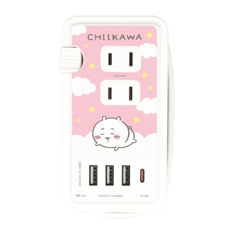 Chiikawa AC Tap with USB/USB Type-C (Chiikawa)