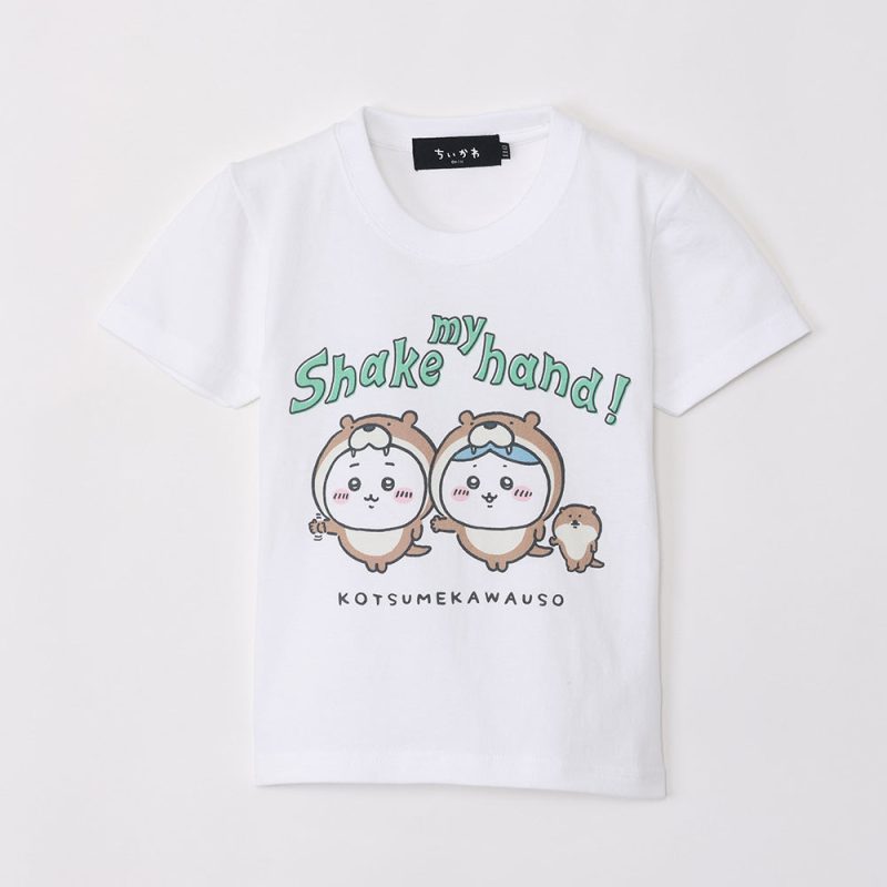 Chiikawa Aquarium Kids T-shirt Otter Handshake White (with Turtle Mirror)