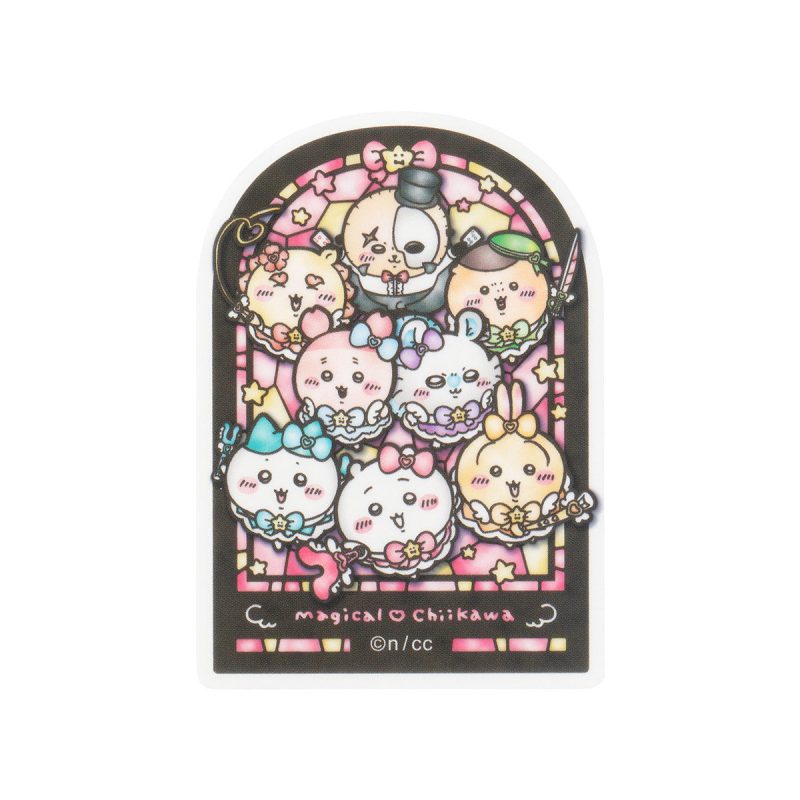 Chiikawa Magical Chiikawa Stained Glass Style Stickers for Phones (Big Gathering)