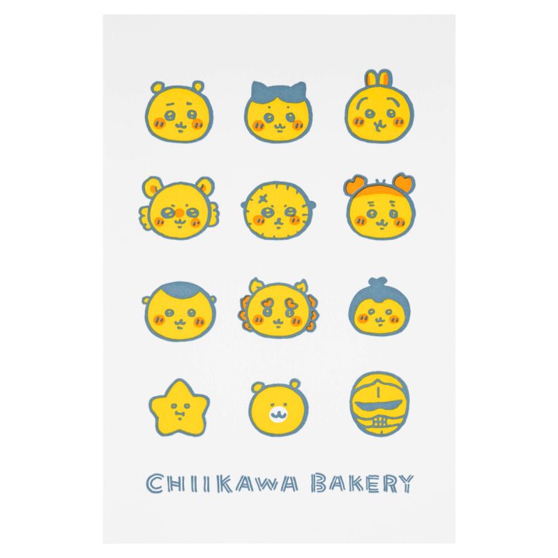 Chiikawa Bakery Letterpress Postcard (Tiny Faces)