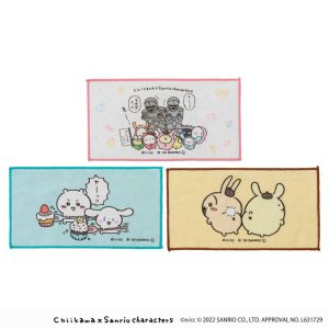 Chiikawa Sanrio Characters 3-Piece Set Hand Towels (Gathering)