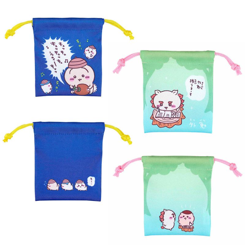 Chiikawa Excited to Go Out! Convenient 2-Piece Mini Drawstring Bag Set (Usagi & Shisa)