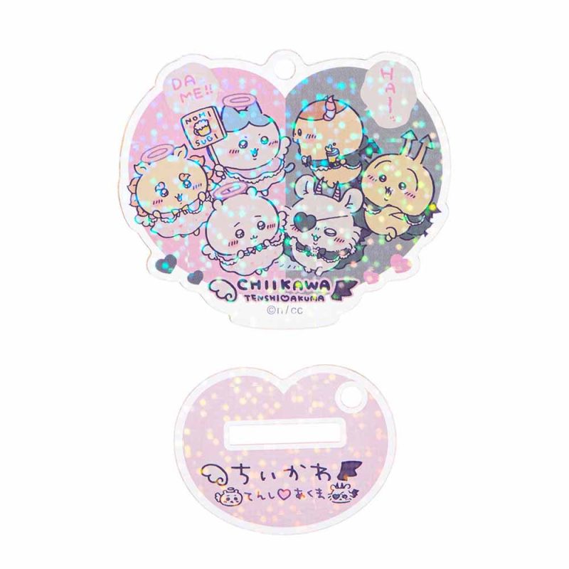 Chiikawa Angel & Demon Acrylic Key ring that Turns into an Acrylic Stand (Heart)